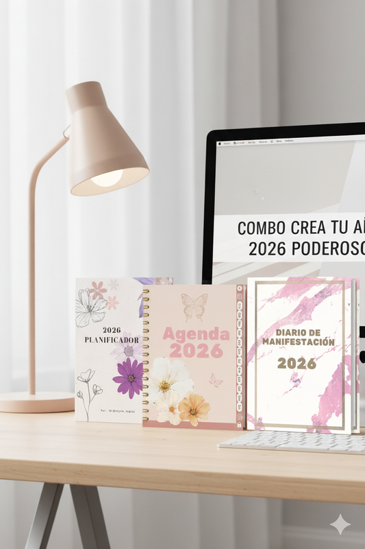Combo 2026 AGENDA + DIARIO DE MANIFESTACIÓN + PLANNERS DIARIOS + BONOS DE REGALO