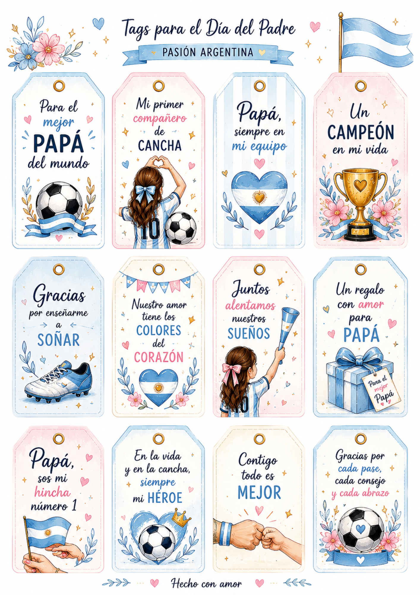 Kit imprimible-Dia del Padre/Mundialista La Copa del Amor